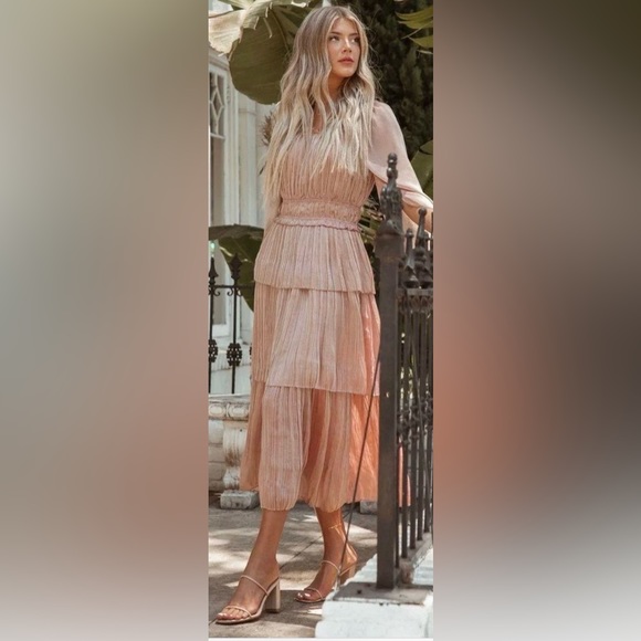 Ivorie Kai Satin Rose Dress - Picture 1 of 5